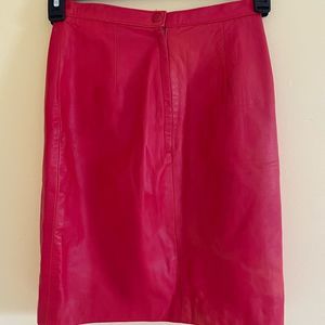 Derro Enterprises by Rocco New York 80s Vintage Red Leather Skirt